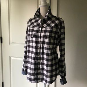 Jack’s Girlfriend Gingham Shirt - Blk & Wht (L)